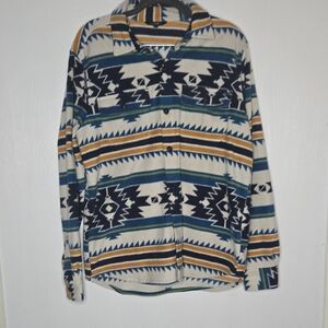 George Woman's Aztec Pattern Shirt - Blue, Cream, and Brown